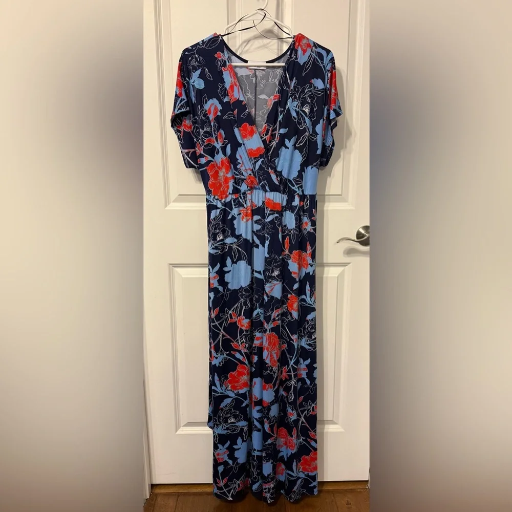 Gilli Floral Maxi Dress - Blue and Red - Picture 1 of 6